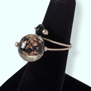 (2/$20) V. Wire Wrapped Murano Glass Ring